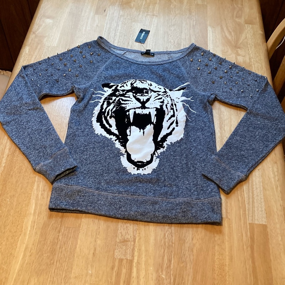Express Navy , White Sweatshirt